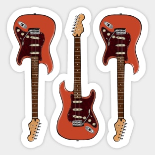 Triple Aged Candy Apple Red Stratocaster Sticker